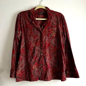 Lauren Ralph Lauren‎ • Paisley Button Down Collared Pajama Top